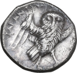 reverse: Southern Apulia, Tarentum. AR Drachm, c. 281-272 BC