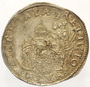 reverse: GREGORIO XIII (1572-1585). ROMA Testone da 3 Giuli. A. X Ag g 9,34 MIR 1183/2 Munt. 13 Screpolature ma ottima conservazione e patina. AG 9,34 g. BB+