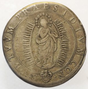 reverse: Urbano VIII (1623 -1644). ROMA. Piastra anno XX/1643, AR 31,82 g. Munt. 31. Berman 1710. M Tracce di montatura, bella patina. AG 31,82 g BB/MB+