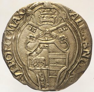 reverse: ALESSANDRO VI (1492-1503). ROMA Grosso MIR 522/1 Munt. 16. AG 3,03 g. qSPL