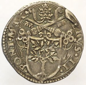 reverse: Giulio II (Giuliano della Rovere), (1503-1513). ROMA. Giulio. Muntoni 25. Berman 571. R. Lievi debolezze AG 3,78 g. BB 