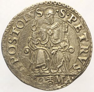 obverse: Sede Vacante (1559). ROMA Testone 1559 Munt. 2. R2 AG 9,54 g. SPL