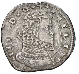 obverse: MESSINA - FILIPPO III (1598-1621) - 4 tarì 1612
Argento - 10,50 gr.
Argento - 10,50 gr.
Dritto: Busto, drappeggiato e corazzato a destra, con colletto alla spagnola; - Rovescio: Aquila coronata, con ali spiegate;
MIR 345/7
Usuali irregolarità di tondello.
BB