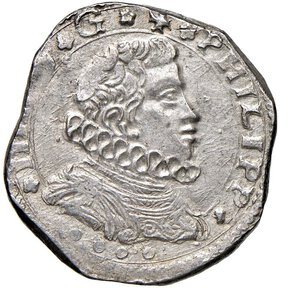 obverse: MESSINA - FILIPPO IV (1621-1665) - 4 tarì 162?, IP ?
Argento - 10,50 gr.
Dritto: Busto, drappeggiato e corazzato a destra, con colletto alla spagnola; - Rovescio: Aquila coronata, con ali spiegate;
MIR 355/4
Usuali irregolarità di tondello. Data non leggibile.
q.SPL