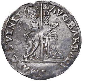 obverse: VENEZIA - AGOSTINO BARBARIGO (1486-1501) - Lira o mocenigo
Argento - 6,46 gr.
Dritto: San Marco consegna il vessillo al Doge, genuflesso; - Rovescio: il Redentore, in piedi, benedicente, tiene il globo crucifero; sul piedistallo le iniziali C - K (Cristoforo Canal massaro).
Paolucci 2
Lievi macchie di ossidazione altrimenti
m.BB