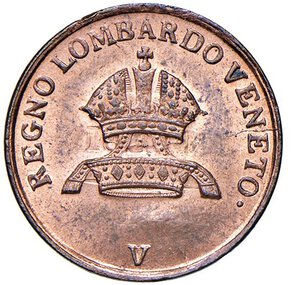 obverse: VENEZIA - FERDINANDO I (1835-1848) - Centesimo 1846
Rame - 1,76 gr.
Dritto: Corona imperiale su corona ferrea; - Rovescio: Iscrizione
Gigante 109
Di eccezionale conservazione in rame rosso.
FDC