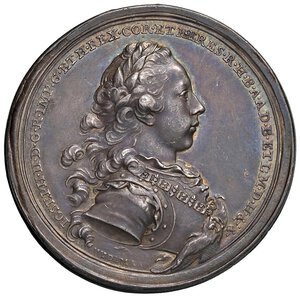 obverse: AUSTRIA Giuseppe II d Asburgo e Maria Teresa (1765-1780) Medaglia 1765 Commemorazione dei reali d Asburgo e Lorena - Opus: A. Wideman, Montenuovo 1959 AG (g 26,25 - Ø 42 mm) RR Con cartellino d asta Varesi di Pavia. qSPL