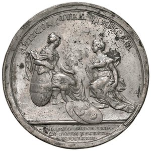 reverse: AUSTRIA Giuseppe II d Asburgo e Maria Teresa (1765-1780) Medaglia 1773 Omaggio ai reali delle regioni di Galizia e Lodomerie - Opus: J. M. Krafft, Montenuovo 2053 Peltro (g 30,20 - Ø 50 mm) R Colpetti al bordo. BB-SPL