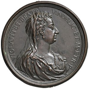 obverse: Violante Beatrice di Baviera (1673-1731) Medaglia Barocca 1713 Morte di Ferdinando de  Medici - Opus: Antonio Montauto-Vannel-Toderi 102 AE (g 225,00 - Ø 85 mm) Rara medaglia in eccezionale qualità. Foro sul bordo. SPL+