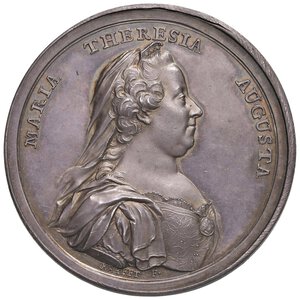 obverse: Maria Teresa d Asburgo (1740-1780) Medaglia 1770 Istituzione degli orfanotrofi di Milano e Mantova - Opus: J. M. Krafft, Coll. Johnson 381, medaglia n. 20 pag. 34 AG (g 43,20 - Ø 49,30 mm) Molto rara. qFDC