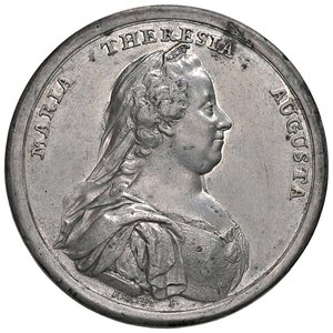 obverse: Maria Teresa d Asburgo (1740-1780) Medaglia 1770 Nuove norme per la dogana di Mantova - Opus: J. M. Krafft, Coll. Johnson 387 Peltro (g 47,80 - Ø 48,80 mm) R Colpetti al bordo. BB-SPL