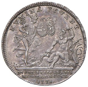 reverse: Ferdinando Carlo Antonio d Asburgo-Lorena (1754-1806) Gettone 1771 Governatore di Milano, per le nozze celebrate a Milano con la duchessa Maria Beatrice d Este - Opus: A. Wideman, Montenuovo 2035; Julius 2550 AG (g 4,00 - Ø 25 mm) Eccezionale patina e qualità. FDC