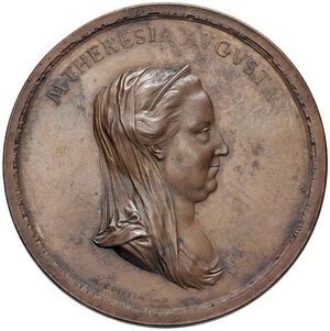 obverse: Maria Teresa d Asburgo (1740-1780) Medaglia 1779 Osservatorio Astronomico Milanese Specola di Brera - Opus: A. Guillemard e J. M. Krafft, Coll. Johnson 393 AE (g 56,50 - Ø 51 mm) R Difetti dovuti alla rottura di conio al rovescio. SPL-FDC