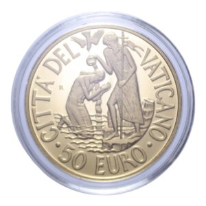 reverse: GIOVANNI PAOLO II (1978-2005) 50 EURO 2005 IL BATTESIMO AU. 15 GR. IN COFANETTO PROOF 