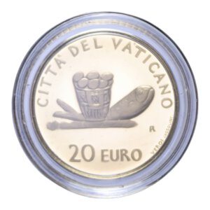 reverse: GIOVANNI PAOLO II (1978-2005) 20 EURO 2007 L EUCARESTIA AU. 6 GR. IN COFANETTO PROOF 