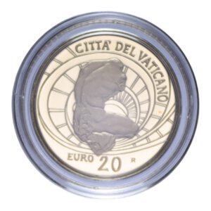 reverse: GIOVANNI PAOLO II (1978-2005) 20 EURO 2008 IL TORSO DEL BELVEDERE AU. 6 GR. IN COFANETTO PROOF 