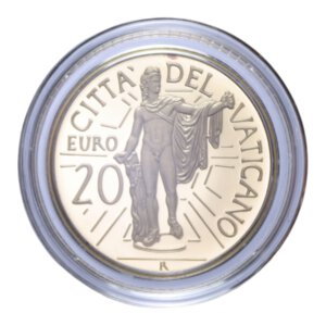 reverse: GIOVANNI PAOLO II (1978-2005) 20 EURO 2010 APOLLO DEL BELVEDERE AU. 6 GR. IN COFANETTO PROOF 