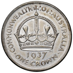 reverse: AUSTRALIA. Giorgio VI (1936-1952). Corona 1937. AG (g 28,24). KM 34. qFDC