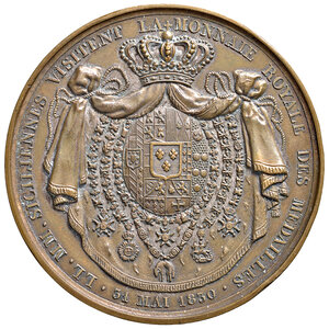 reverse: NAPOLI. Francesco I di Borbone (1825-1830). Medaglia 1830. Coniata a Parigi. Per la visita alla zecca di Parigi. Opus: Barre - De Puymaurin. BR (g 61,64 - Ø 51 mm). D Auria 155. Lievi colpetti al bordo. Pulita. SPL