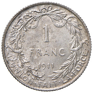 reverse: BELGIO. Alberto (1910-1934). 1 Franco 1911. AG (g 5,00). KM 73. qFDC