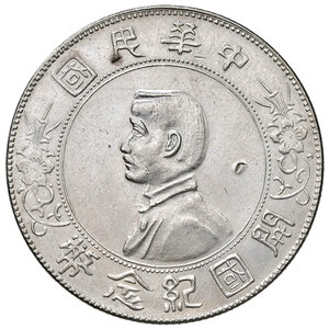 obverse: CINA. Repubblica (1912-1949). Dollaro (Yuan) 1927 L&M-49 Memento. 6 POINTED STARS. AG (g 26,90). KM 318.  SPL+