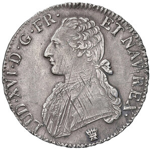 obverse: FRANCIA. Luigi XVI (1774-1792). Ecu aux lauriers 1790 I (Limoges). AG (g 29,28). Gad. 356.  BB