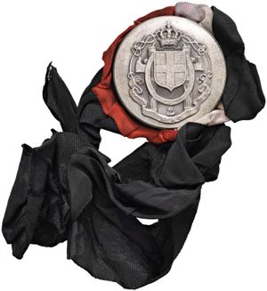 obverse: FASCISMO. Coccarda da feluca della Camera dei Fasci e delle Corporazoni (Camera dei Deputati). MB (50 mm.)