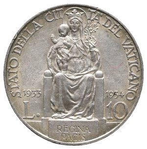 obverse: VATICANO - Pio XI - 10 Lire argento 1933/34 QFDC