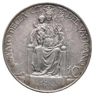 obverse: VATICANO - Pio XI - 10 Lire argento 1935