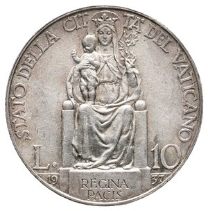 obverse: VATICANO - Pio XI - 10 Lire argento 1937