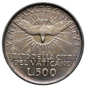 reverse: VATICANO - Sede Vacante - 500 Lire argento 1958