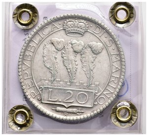 reverse: SAN MARINO - 20 Lire argento 1935