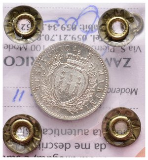 reverse: SAN MARINO - 50 Centesimi  argento 1898 SPL Periziata