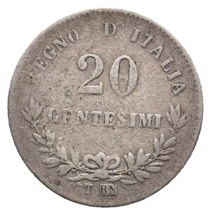 obverse: VITTORIO EMANUELE II - 20 Centesimi argento 1863 Torino