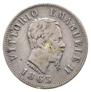 reverse: VITTORIO EMANUELE II - 50 Centesimi argento 1863 Milano