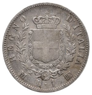 obverse: VITTORIO EMANUELE II - 1 Lira argento 1867 Milano