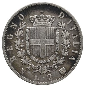 obverse: VITTORIO EMANUELE II - 2 Lire Stemma argento 1863 Napoli