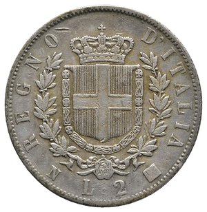 obverse: VITTORIO EMANUELE II - 2 Lire Stemma argento 1863 Napoli