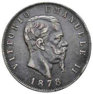 obverse: VITTORIO EMANUELE II - 5 Lire (Scudone) argento 1878  R