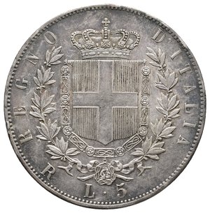 reverse: VITTORIO EMANUELE II - 5 Lire (Scudone) argento 1877  R QSPL