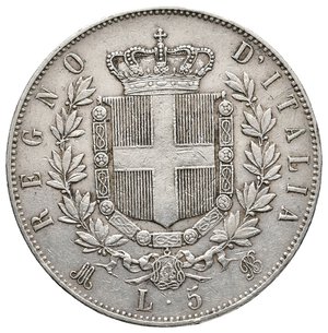 reverse: VITTORIO EMANUELE II - 5 Lire (Scudone) argento 1874 M