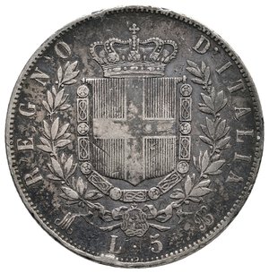 reverse: VITTORIO EMANUELE II - 5 Lire (Scudone) argento 1874 M