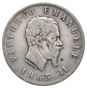 reverse: VITTORIO EMANUELE II - 2 Lire Valore argento 1863 Napoli