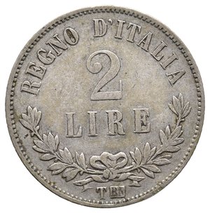 obverse: VITTORIO EMANUELE II - 2 Lire Valore argento 1863 Torino