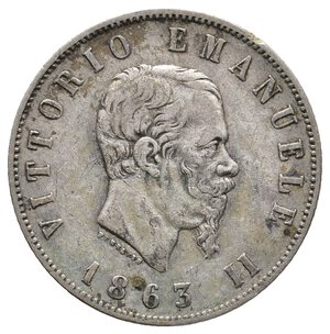 reverse: VITTORIO EMANUELE II - 2 Lire Valore argento 1863 Torino