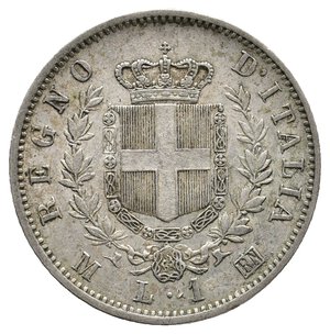 obverse: VITTORIO EMANUELE II - 1 Lira argento 1867 Milano  Eccelsa