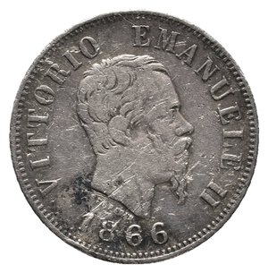 reverse: VITTORIO EMANUELE II - 50 Centesimi Valore argento 1866 Milano