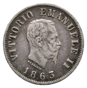 reverse: VITTORIO EMANUELE II - 50 Centesimi Stemma argento 1863 Milano