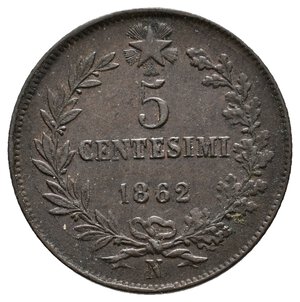 obverse: VITTORIO EMANUELE II - 5 Centesimi 1862 N