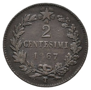 obverse: VITTORIO EMANUELE II - 2 Centesimi 1867 T